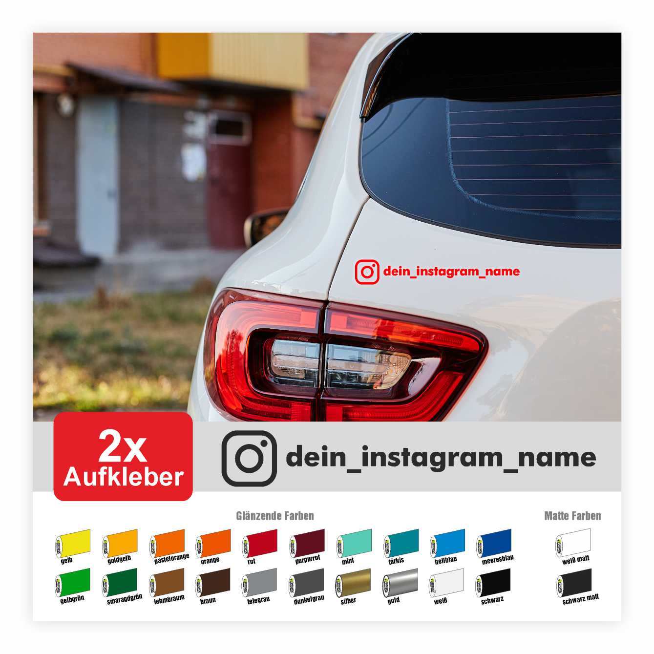 Aufkleber Instagram WUNSCHTEXT