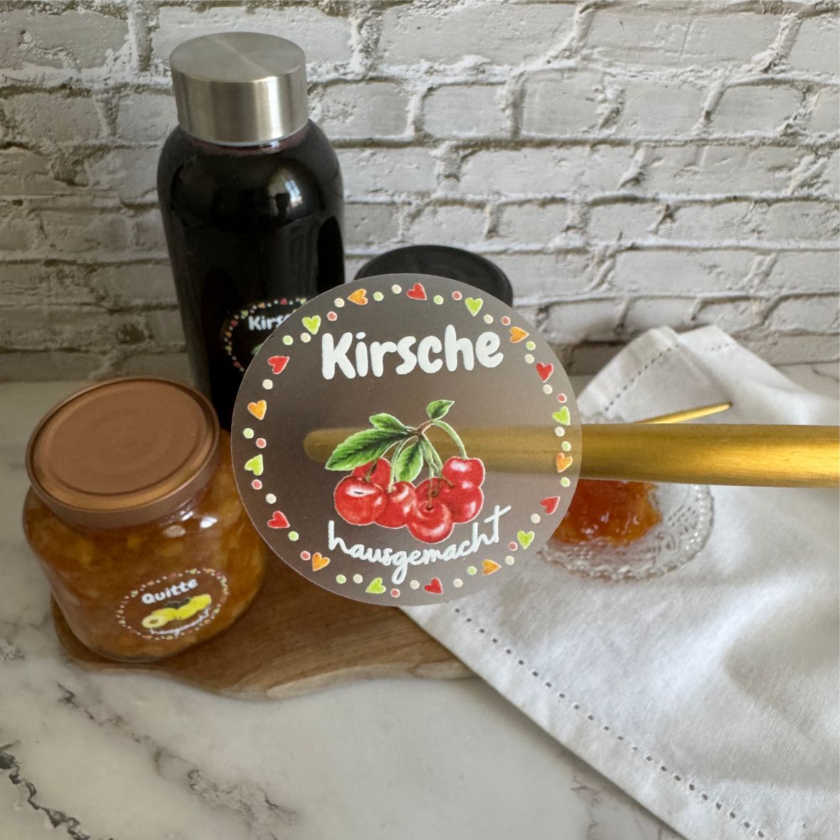 transparente Aufkleber Marmelade - selbstklebende Etiketten für Marmeladengläser - FOTOFOL