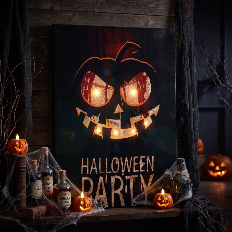 LED-Bild zu Halloween – Kürbis