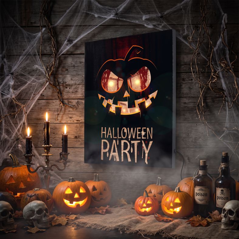LED-Bild zu Halloween – Kürbis