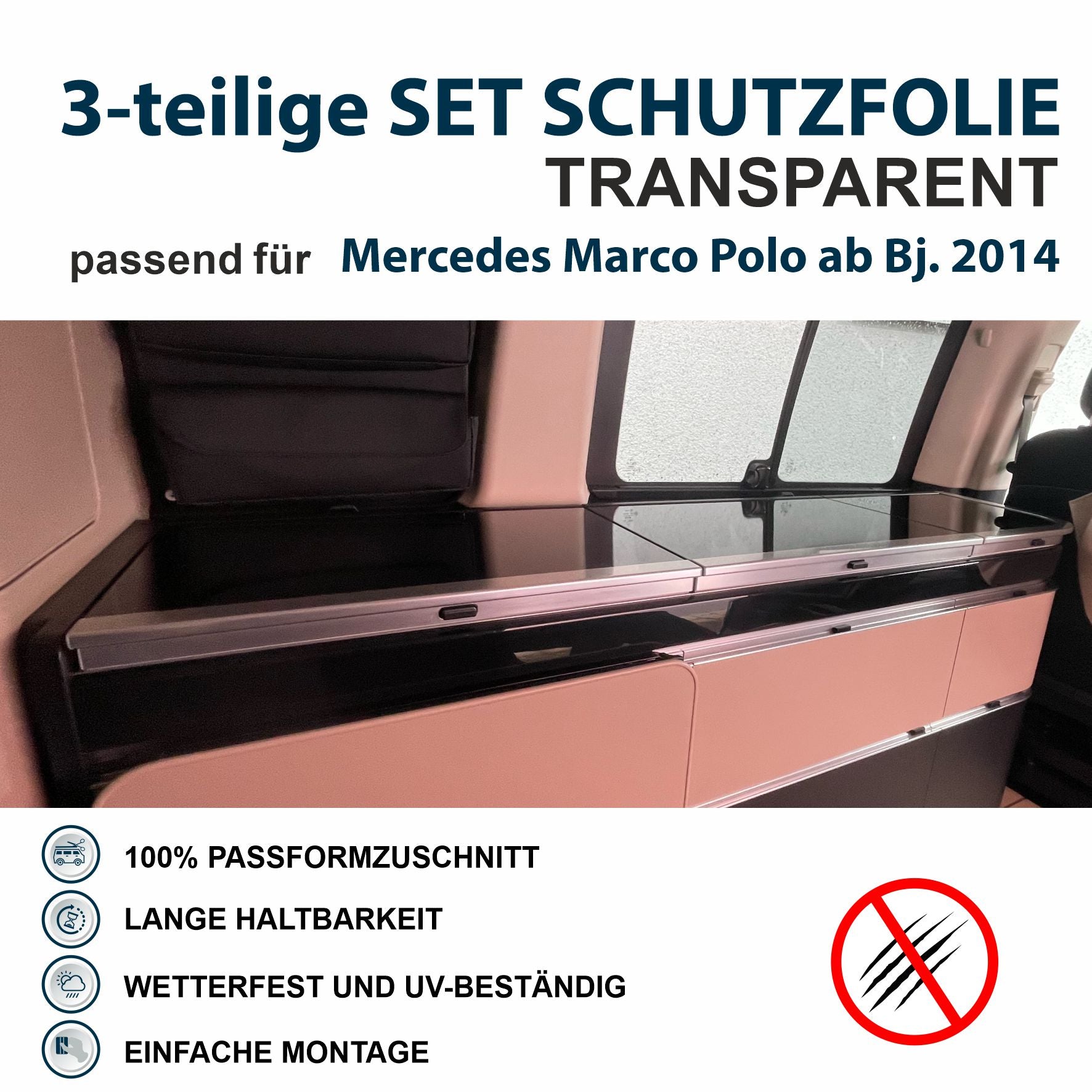 Schutzfolien-Set passend für Mercedes Marco Polo ab Bj. 2014 - FOTOFOL