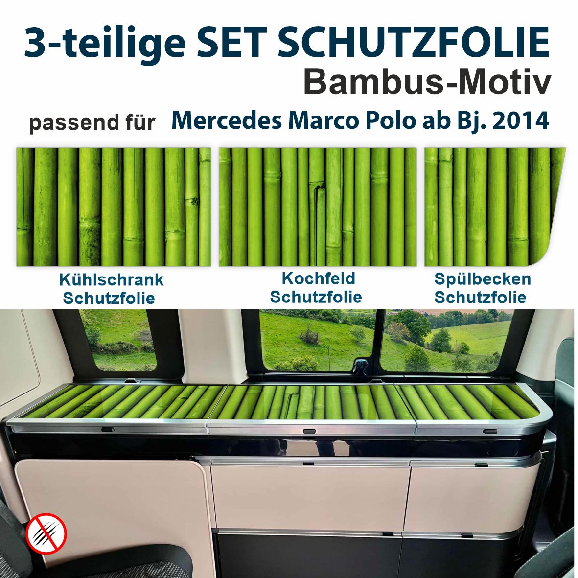 Schutzfolien-Set passend für Mercedes Marco Polo ab Bj. 2014 - FOTOFOL