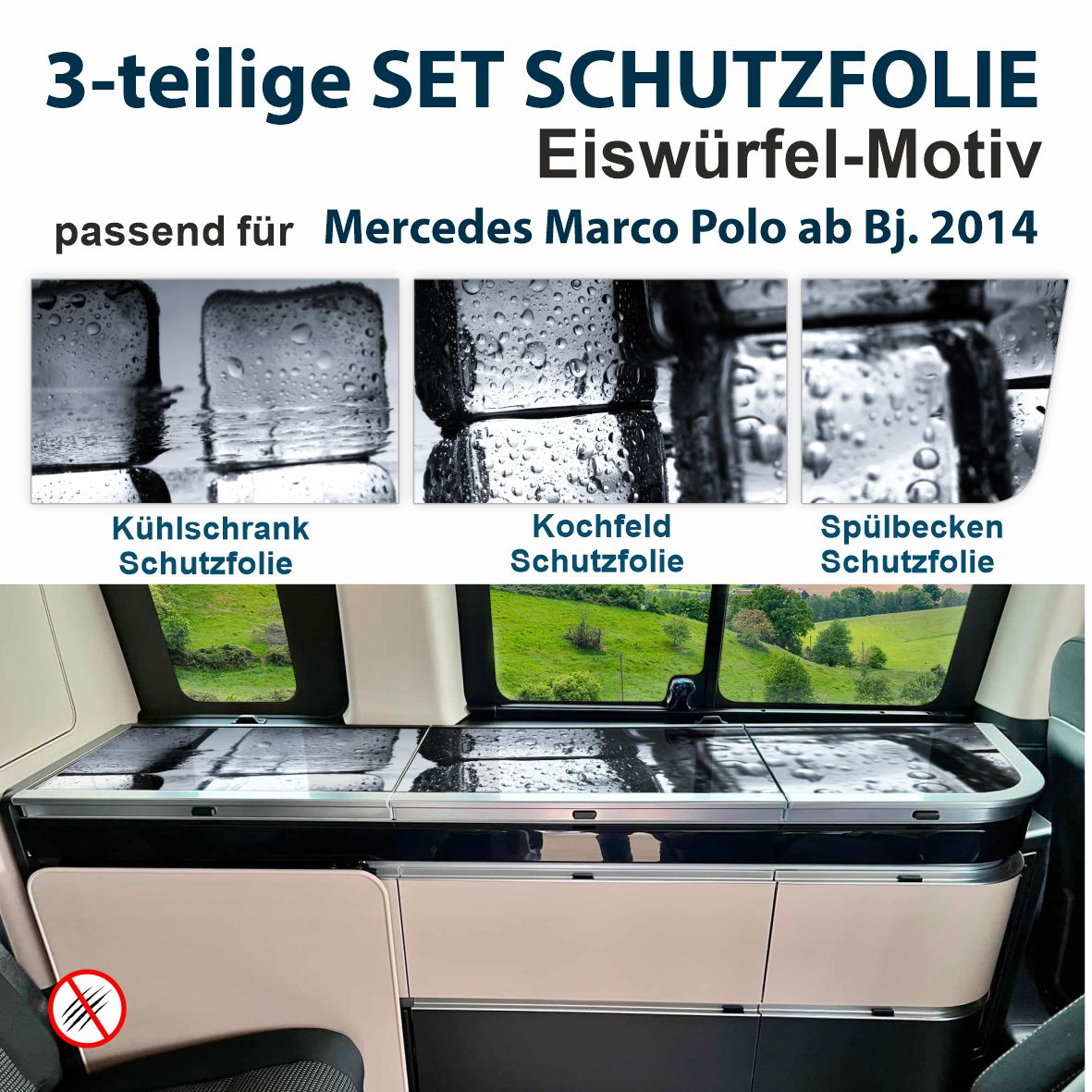 Schutzfolien-Set passend für Mercedes Marco Polo ab Bj. 2014 - FOTOFOL