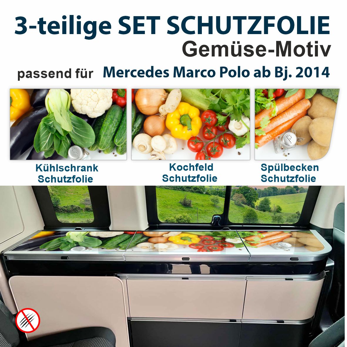 Schutzfolien-Set passend für Mercedes Marco Polo ab Bj. 2014 - FOTOFOL