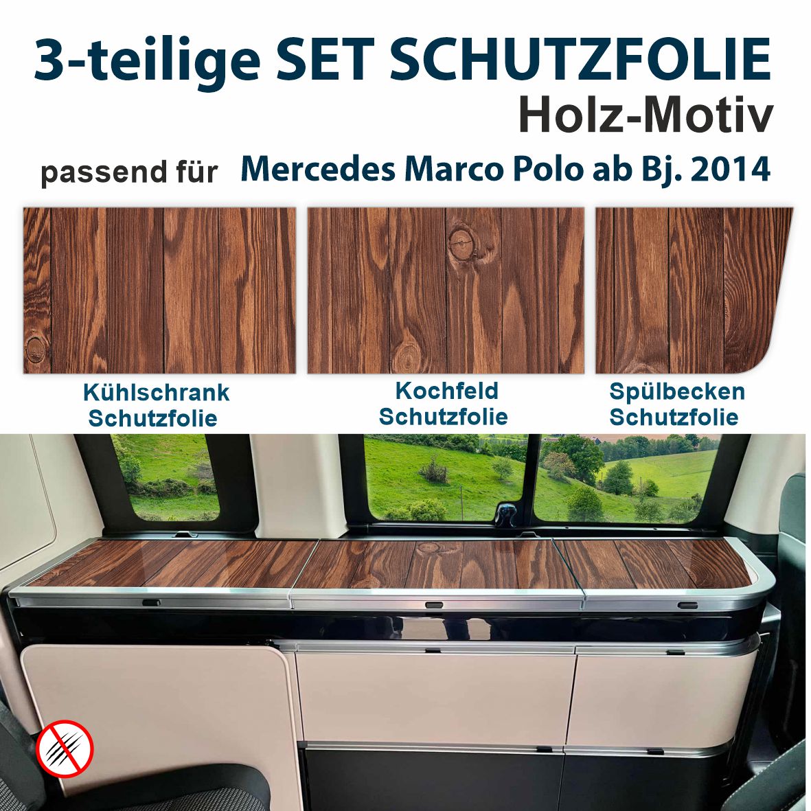 Schutzfolien-Set passend für Mercedes Marco Polo ab Bj. 2014 - FOTOFOL