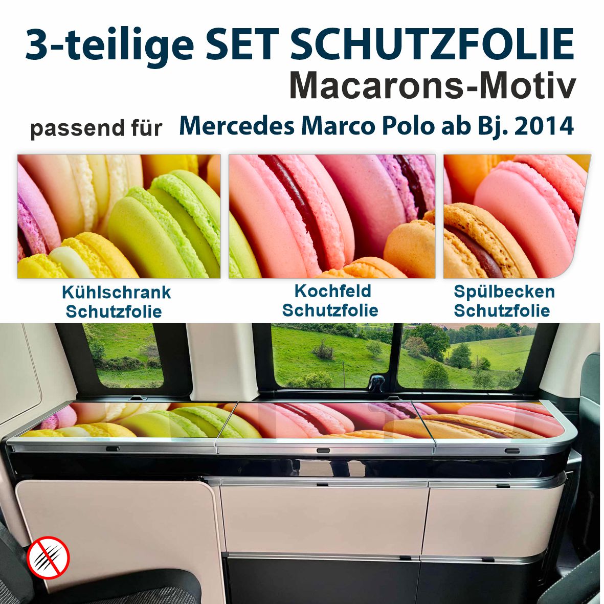 Schutzfolien-Set passend für Mercedes Marco Polo ab Bj. 2014 - FOTOFOL
