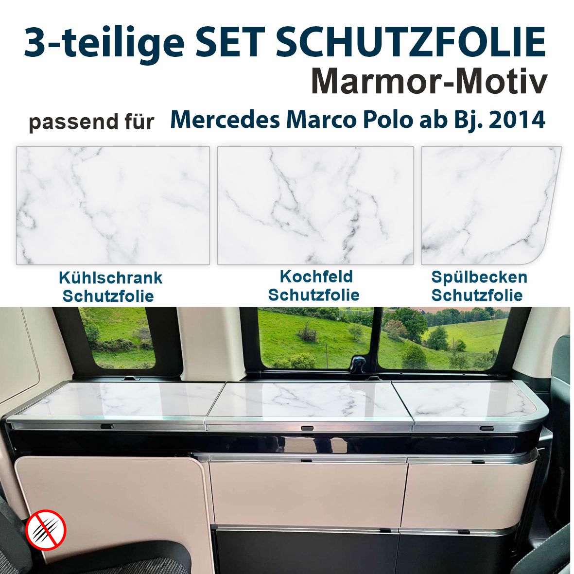 Schutzfolien-Set passend für Mercedes Marco Polo ab Bj. 2014 - FOTOFOL