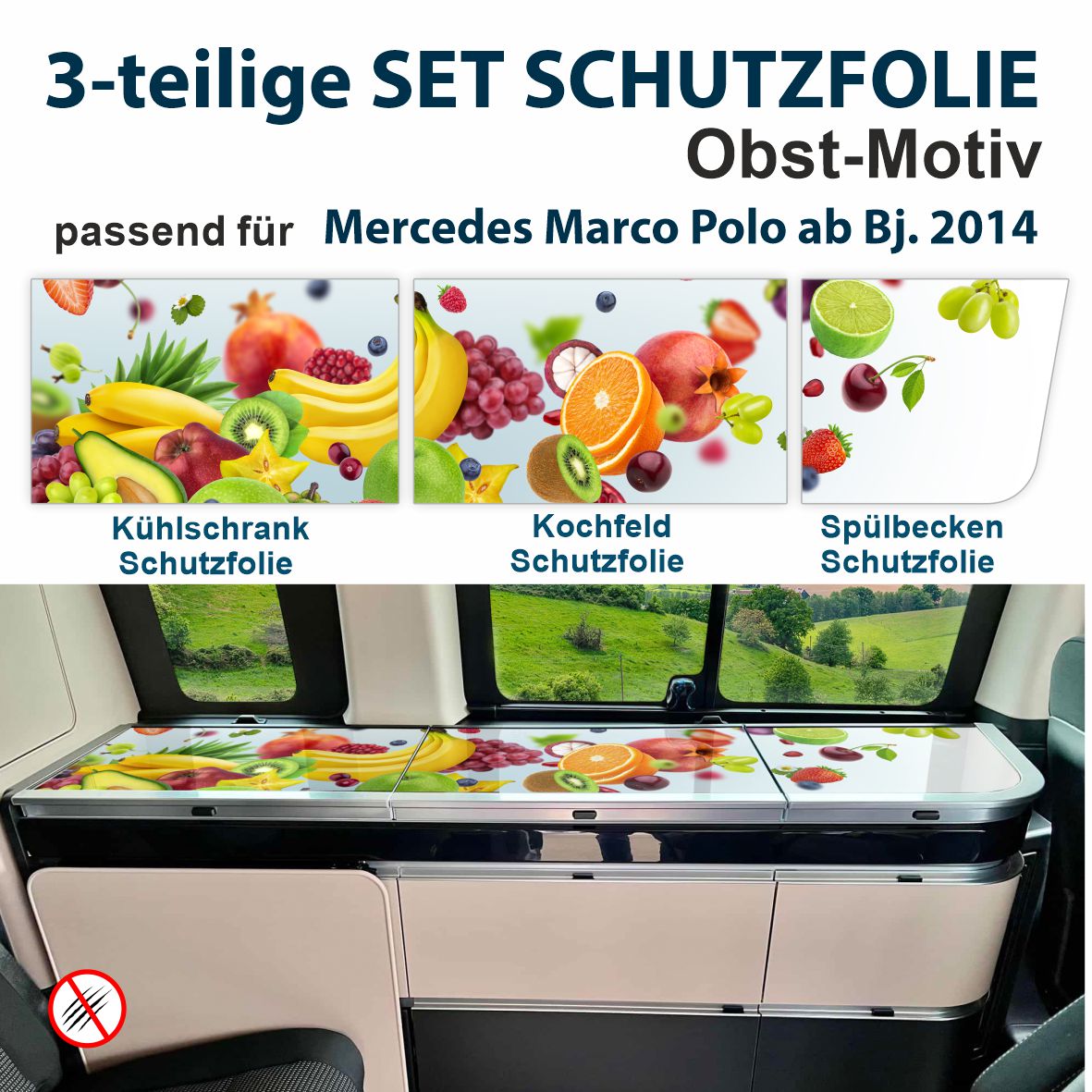Schutzfolien-Set passend für Mercedes Marco Polo ab Bj. 2014 - FOTOFOL