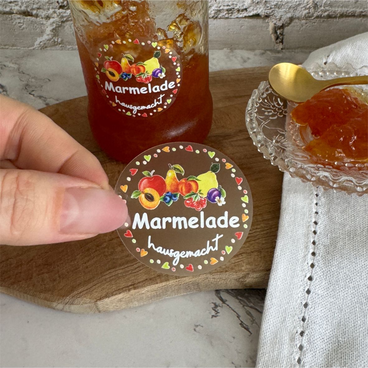 transparente Aufkleber Marmelade - selbstklebende Etiketten für Marmeladengläser - FOTOFOL
