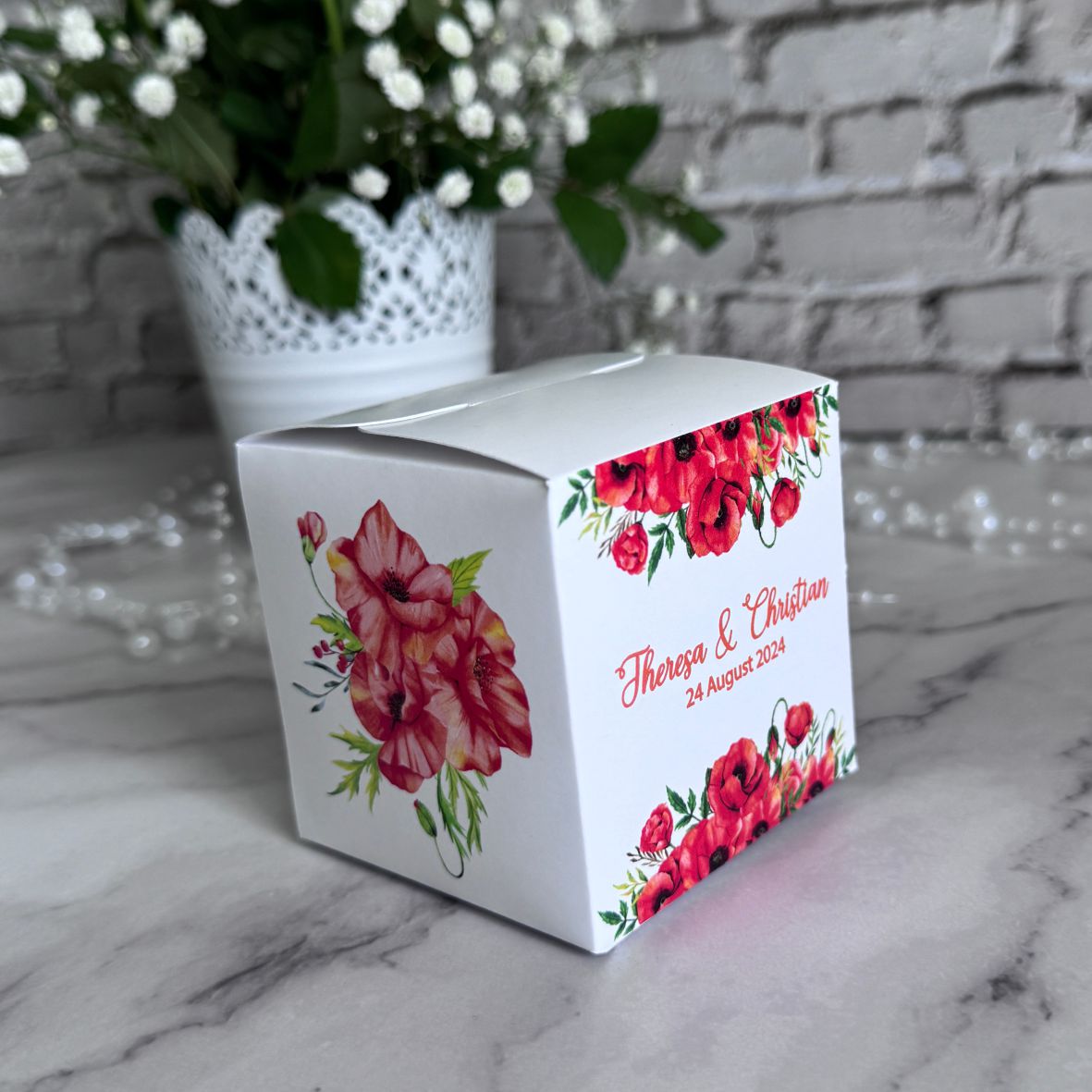 Geschenkbox personalisiert - Mohnblumen - FOTOFOL
