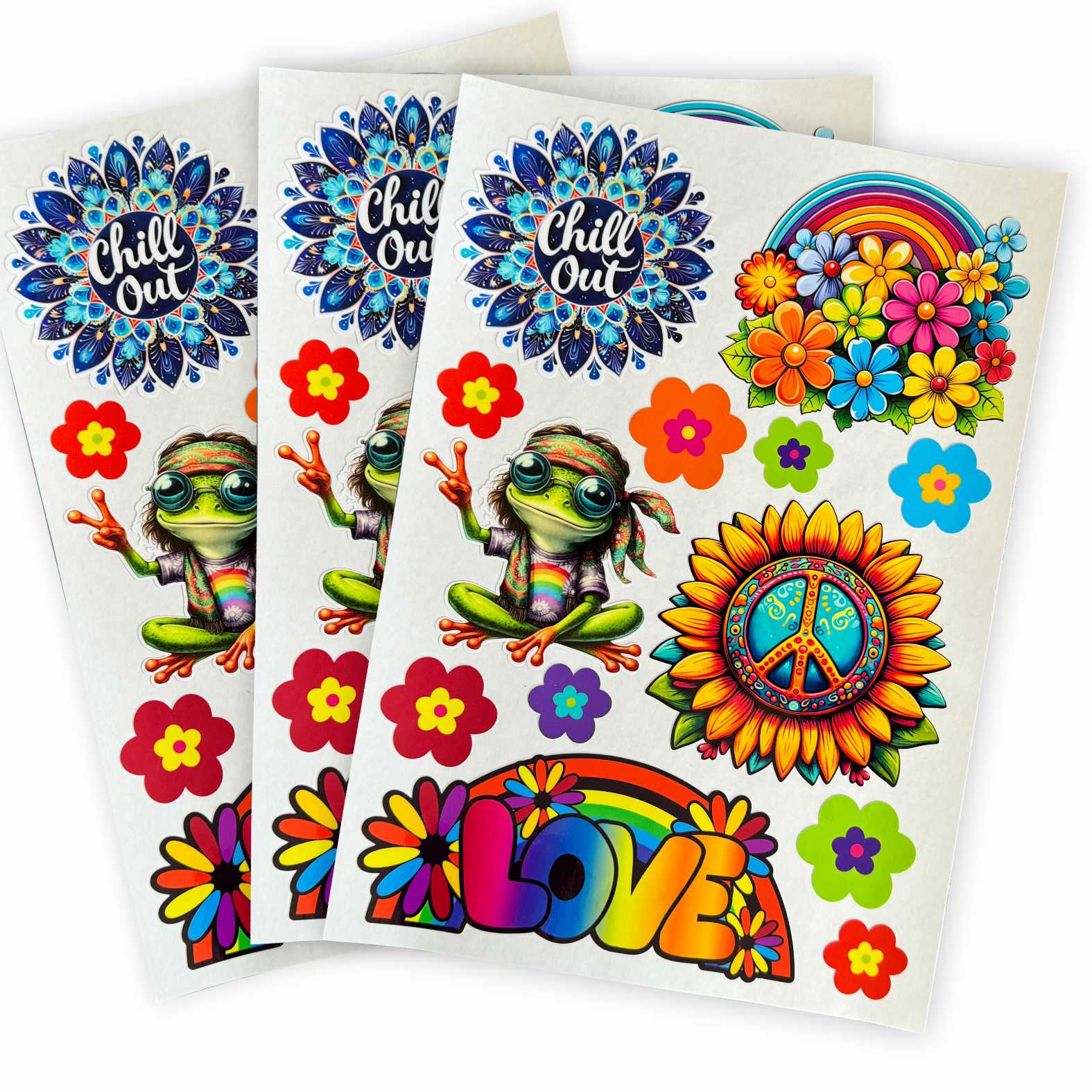 Peace Love Hippie Aufkleber Set - FOTOFOL