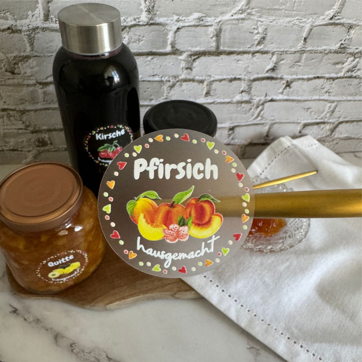 transparente Aufkleber Marmelade - selbstklebende Etiketten für Marmeladengläser - FOTOFOL