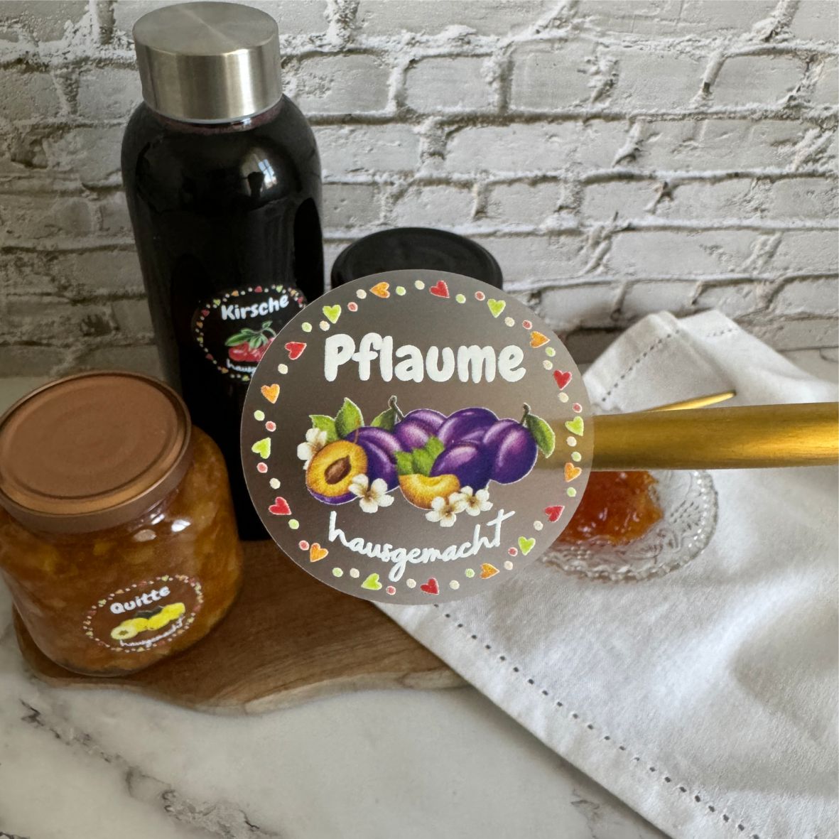 transparente Aufkleber Marmelade - selbstklebende Etiketten für Marmeladengläser - FOTOFOL