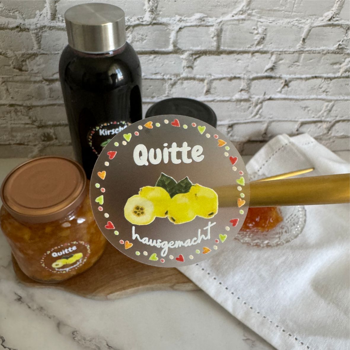 transparente Aufkleber Marmelade - selbstklebende Etiketten für Marmeladengläser - FOTOFOL