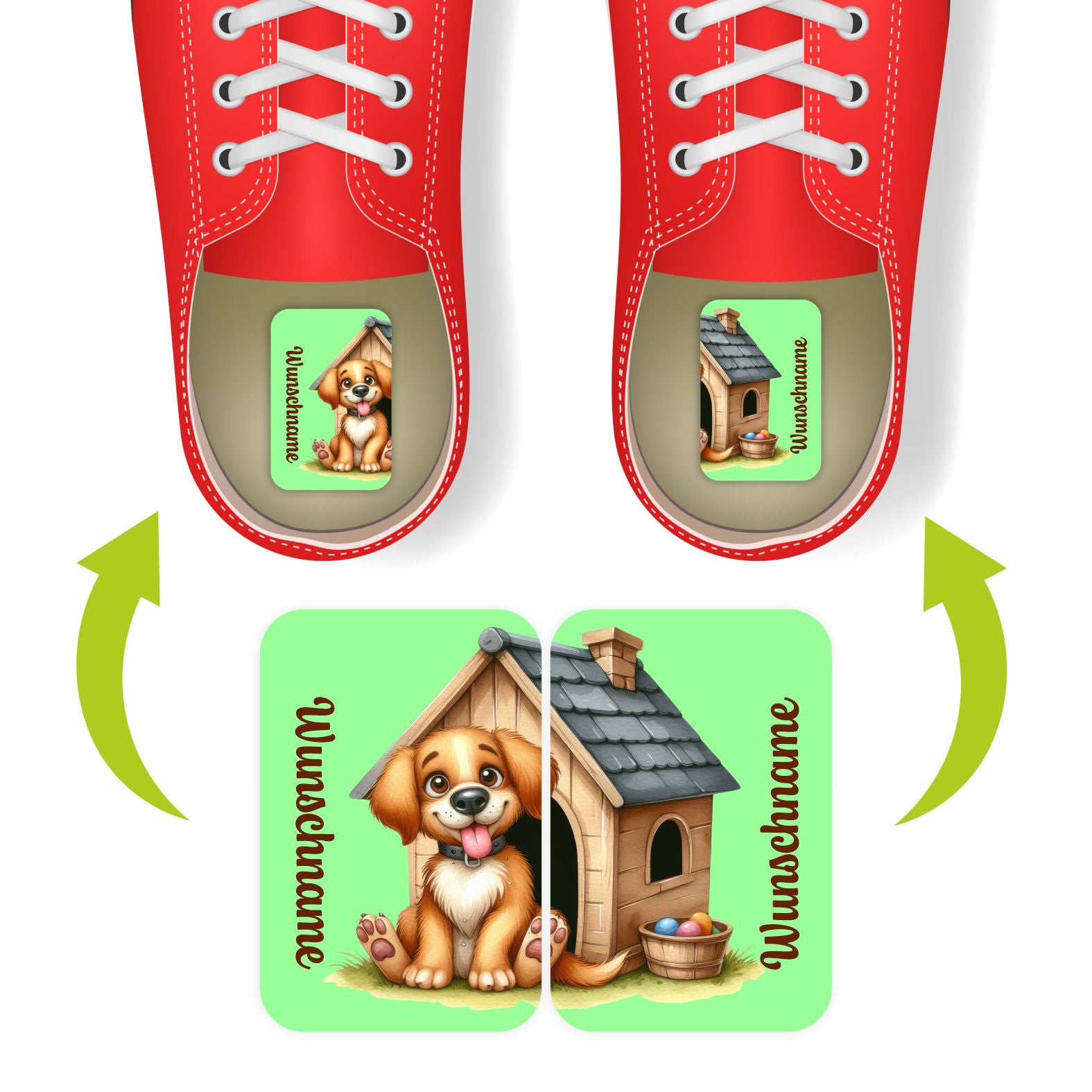 Namensaufkleber Set für Schuhe - individuell personalisierte Etiketten mit Wunschname - FOTOFOL