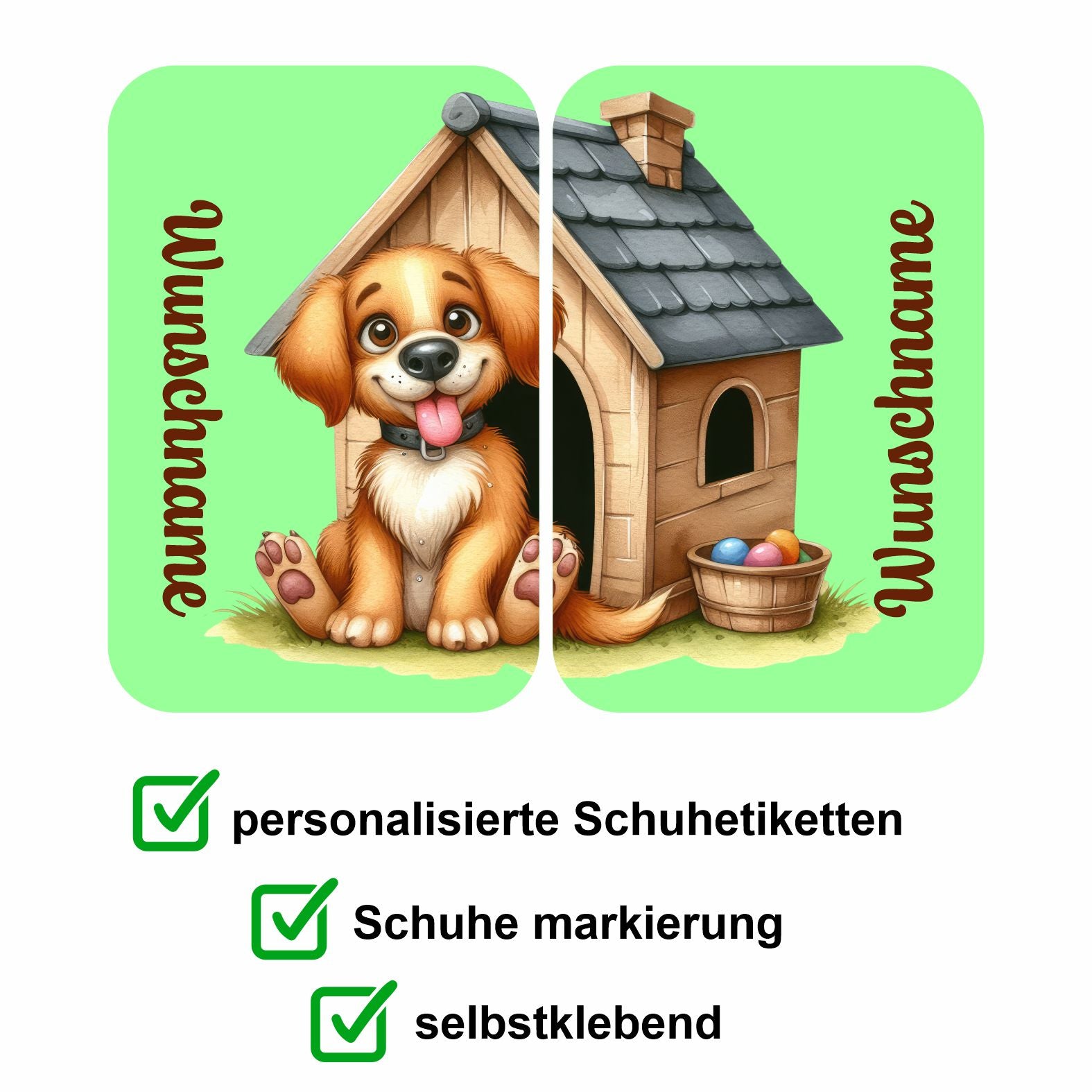 Namensaufkleber Set für Schuhe - individuell personalisierte Etiketten mit Wunschname - FOTOFOL
