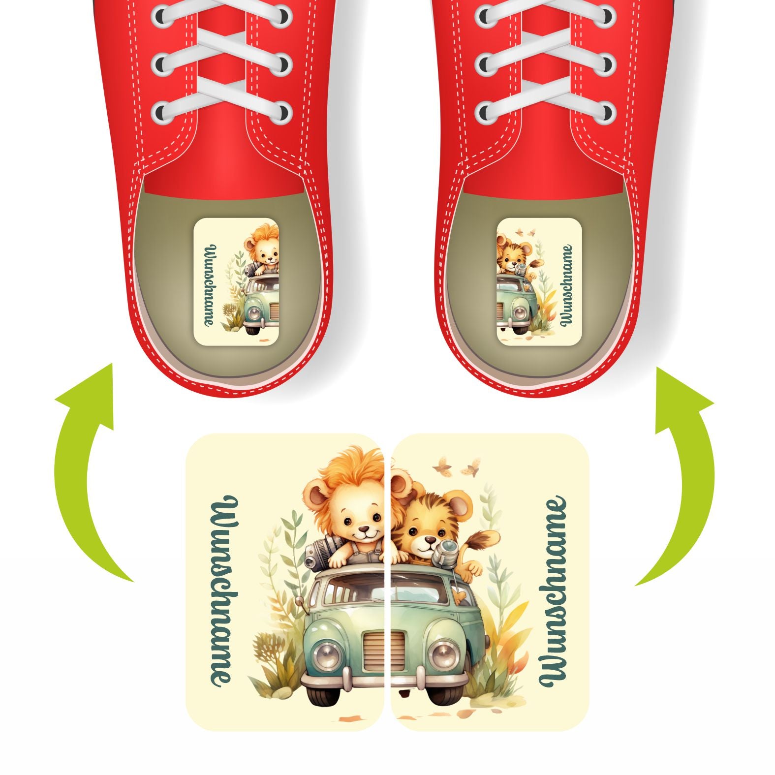 Namensaufkleber Set für Schuhe - individuell personalisierte Etiketten mit Wunschname - FOTOFOL