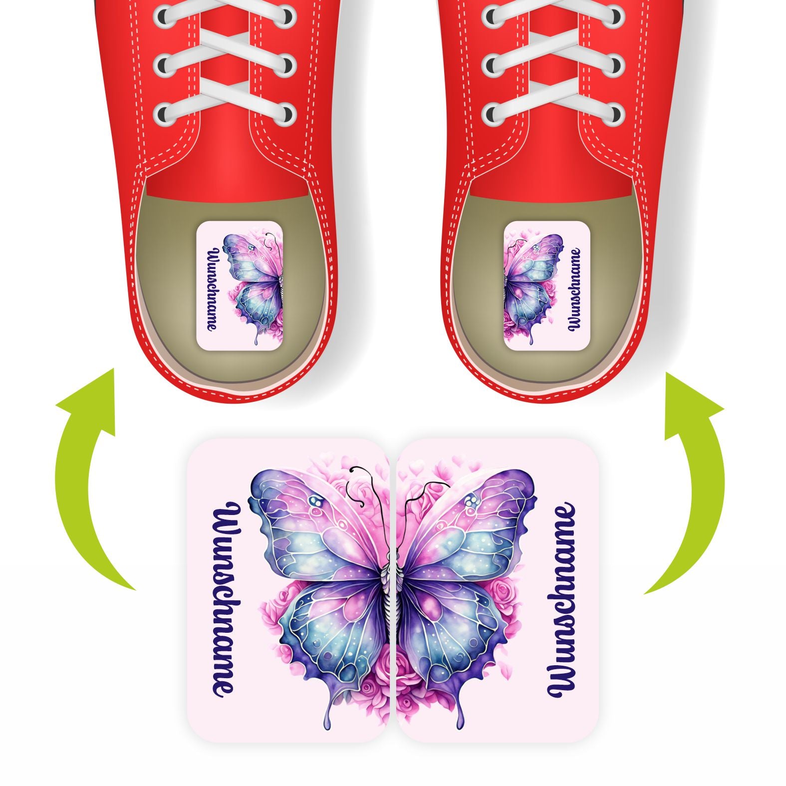Namensaufkleber Set für Schuhe - individuell personalisierte Etiketten mit Wunschname - FOTOFOL