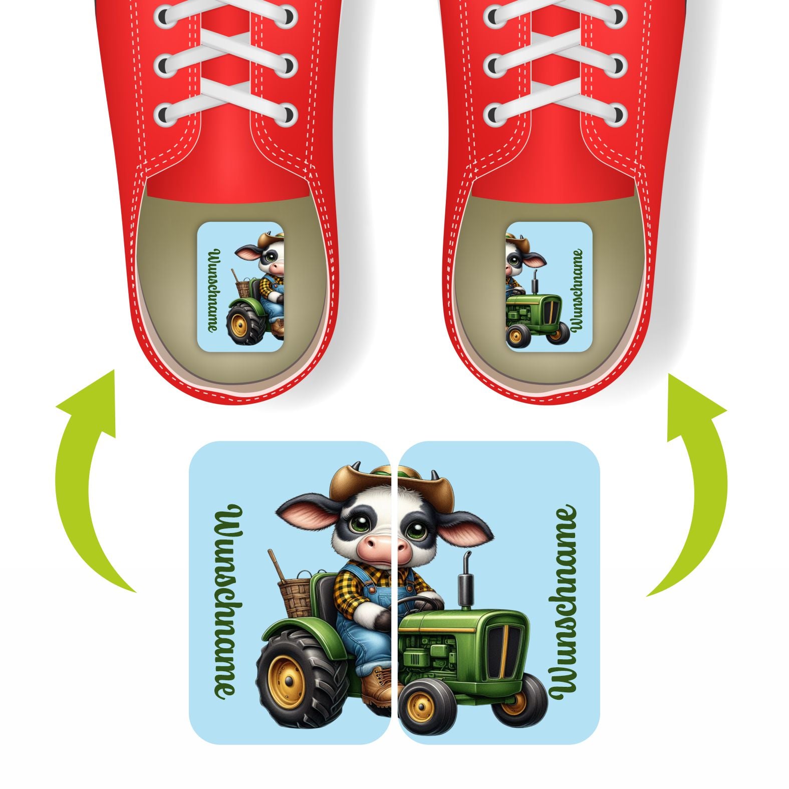 Namensaufkleber Set für Schuhe - individuell personalisierte Etiketten mit Wunschname - FOTOFOL