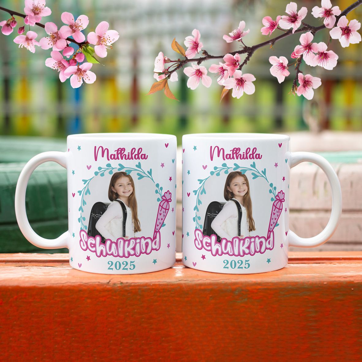 Tasse Einschulung 2025 mit Name und Bild Personalisieren Mädchen - FOTOFOL