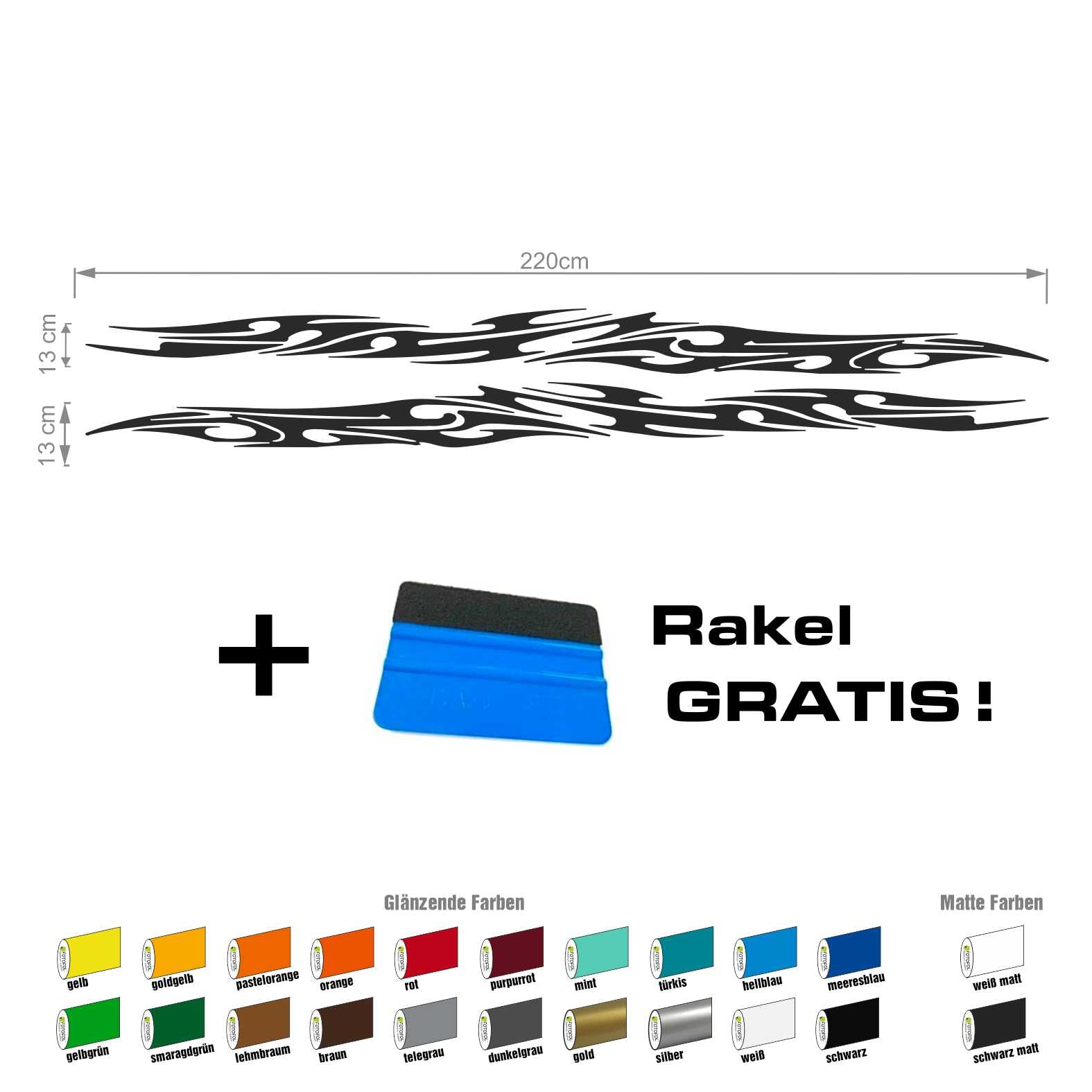 Seitenstreifen Auto Aufkleber Dekor Sticker Tuning Racing - FOTOFOL