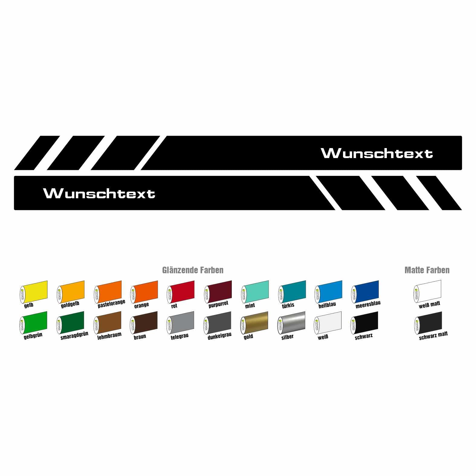 Seitenstreifen Aufkleber mit WUNSCHTEXT passend für VW Pritsche Doppelkabine - FOTOFOL