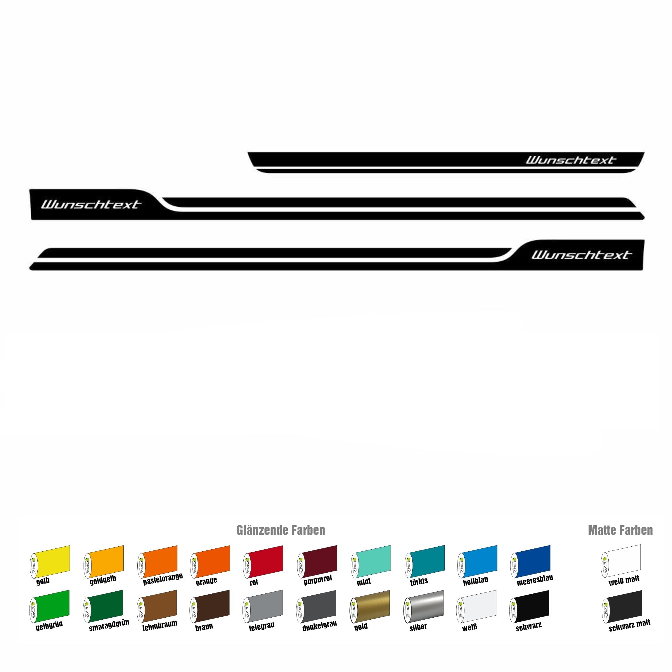 Seitenstreifen Zierstreifen mit Wunschtext passend für VW T7 Multivan - FOTOFOL