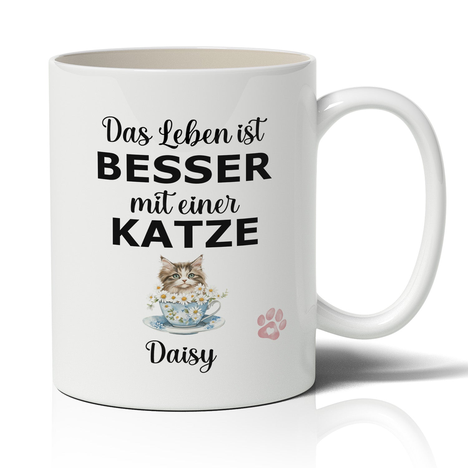 Personalisierte Tasse - Das Leben ist besser mit einer Katze - FOTOFOL