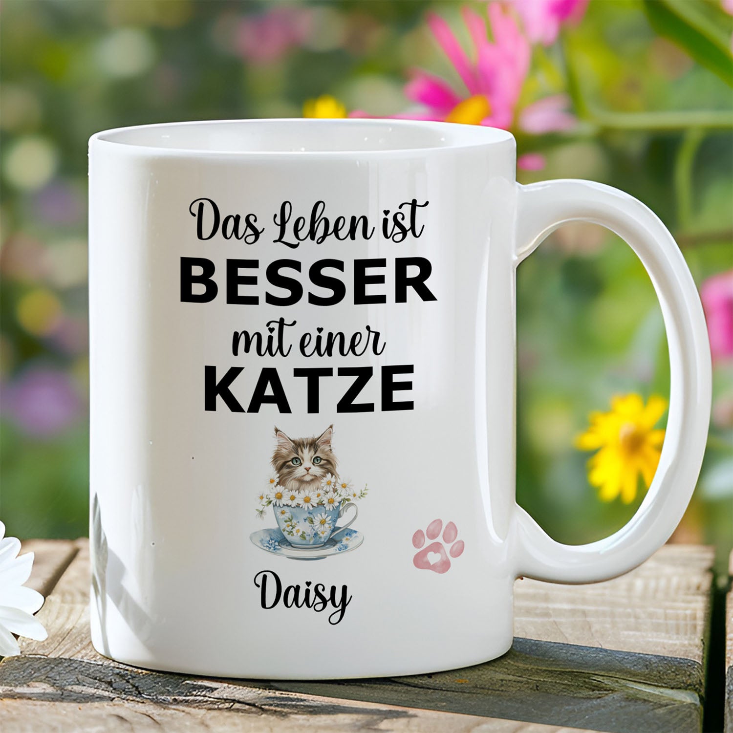 Personalisierte Tasse - Das Leben ist besser mit einer Katze - FOTOFOL