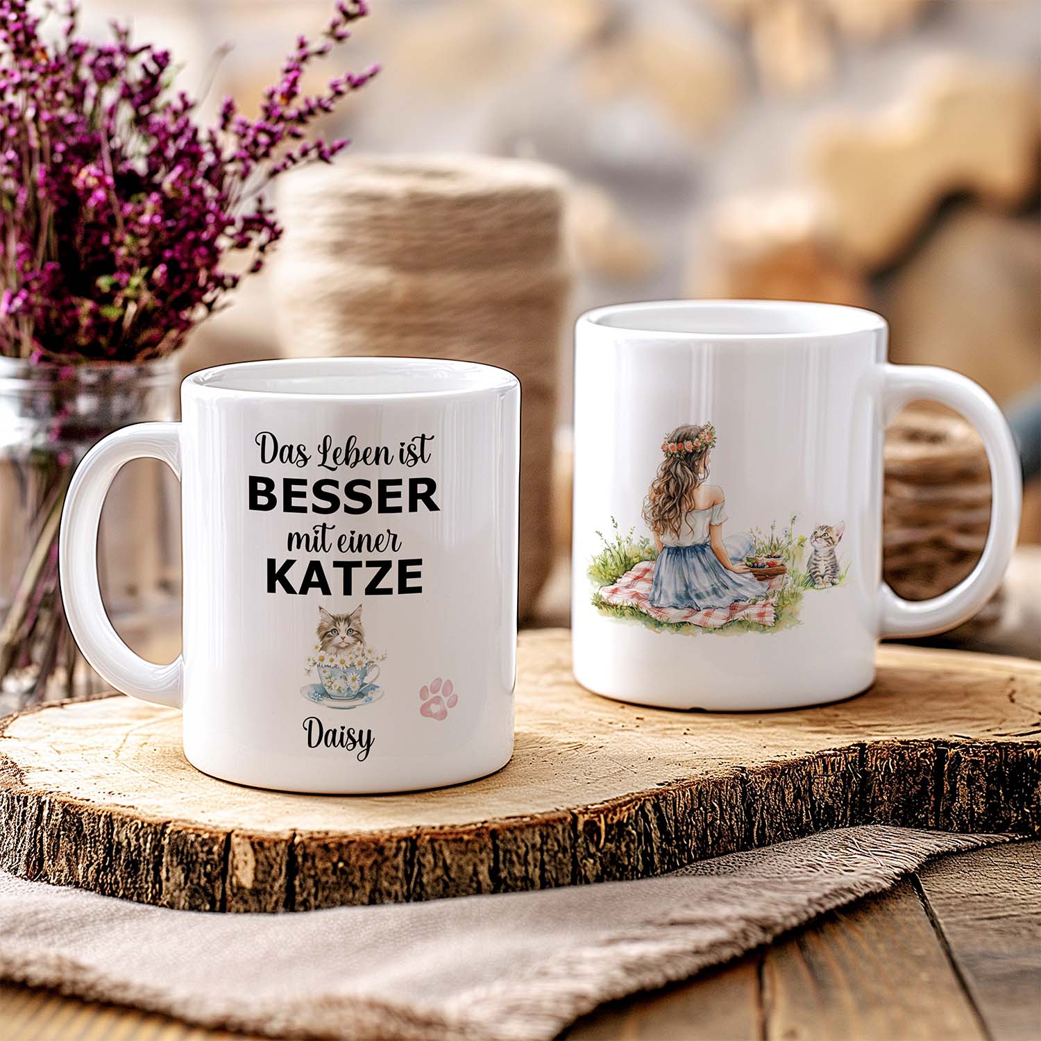 Personalisierte Tasse - Das Leben ist besser mit einer Katze - FOTOFOL