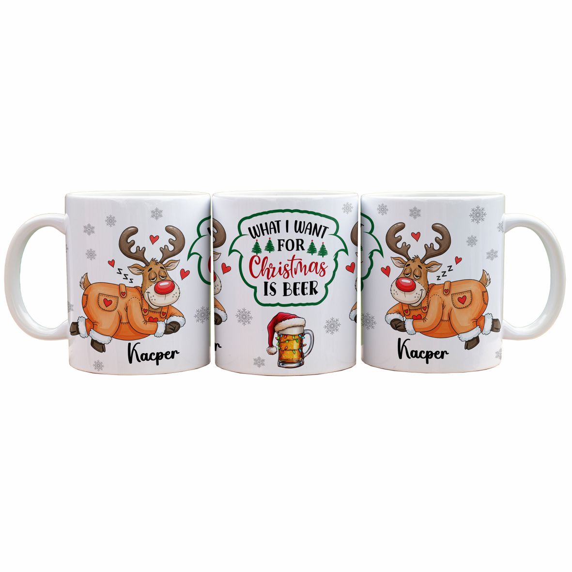 FOTOFOL - Tasse zu Weihnachten - Personalisiert mit Namen oder Wunschtext - Weihnachtstasse - Glühwein-Tasse - Geschenk-Idee für Familie und Freunde - 330ml