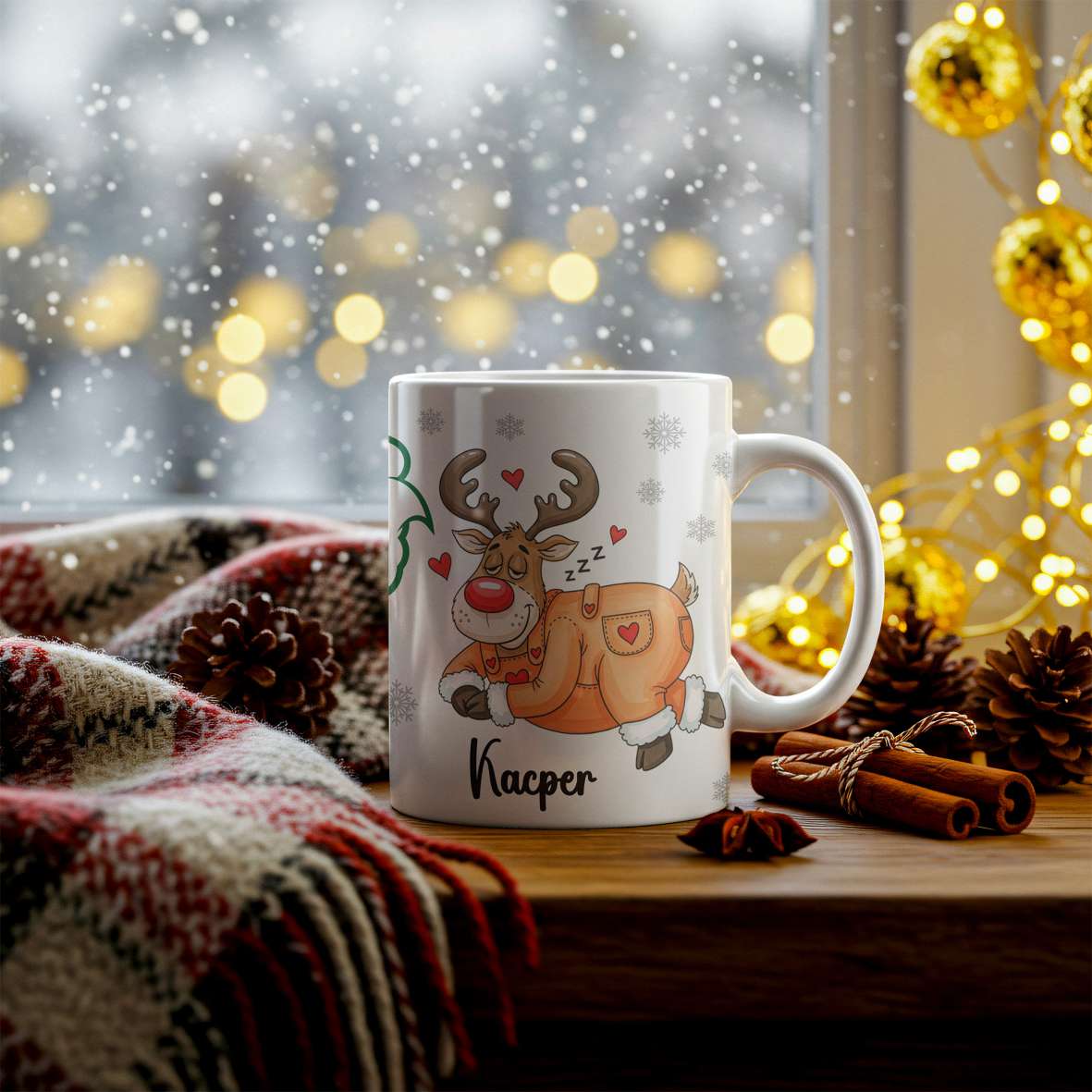 FOTOFOL - Tasse zu Weihnachten - Personalisiert mit Namen oder Wunschtext - Weihnachtstasse - Glühwein-Tasse - Geschenk-Idee für Familie und Freunde - 330ml