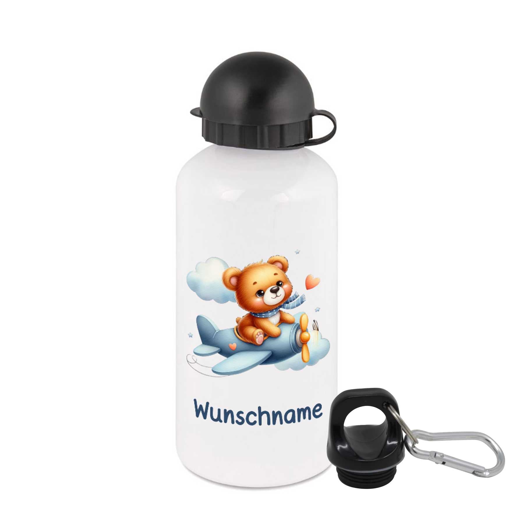 Trinkflasche für Kinder personalisiert mit Namen - Bär - FOTOFOL