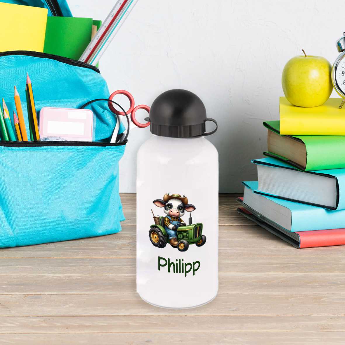 Trinkflasche für Kinder personalisiert mit Namen - Bauer - FOTOFOL
