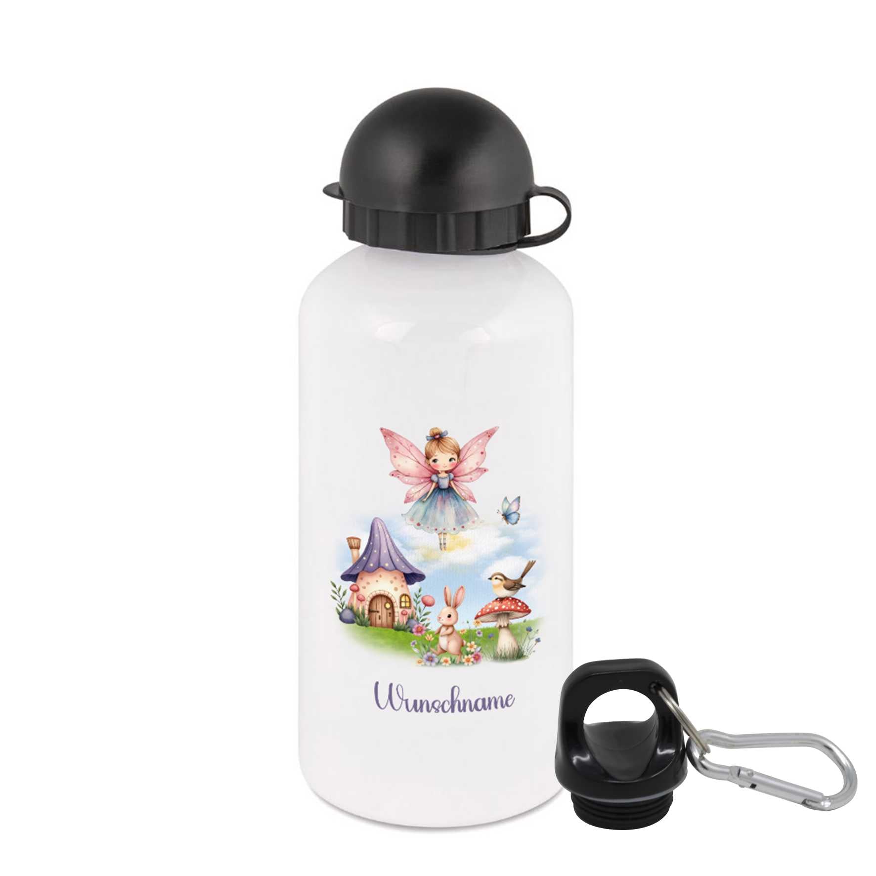 Trinkflasche für Kinder personalisiert mit Namen - Fee - FOTOFOL