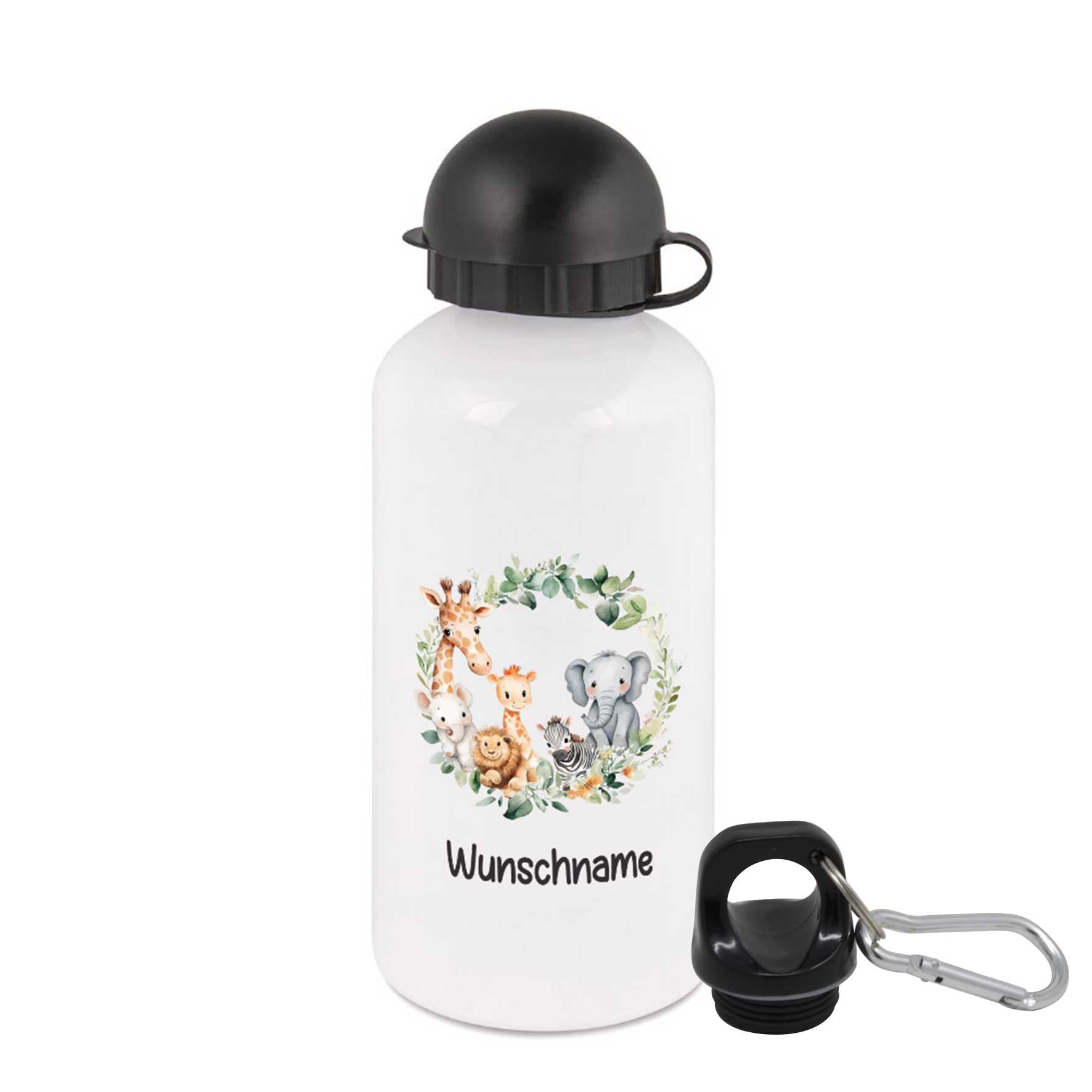 Trinkflasche für Kinder personalisiert mit Namen - Safari - FOTOFOL