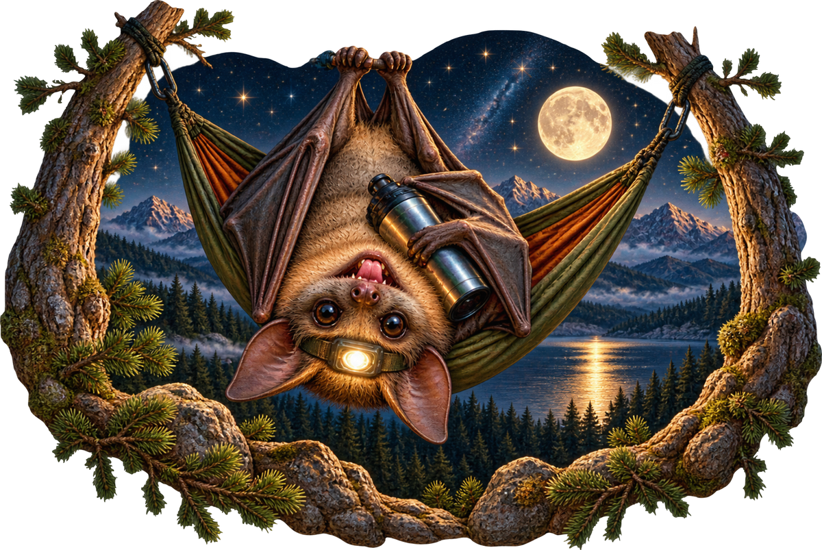 Fledermaus auf Nachttour – Aufklebermotiv