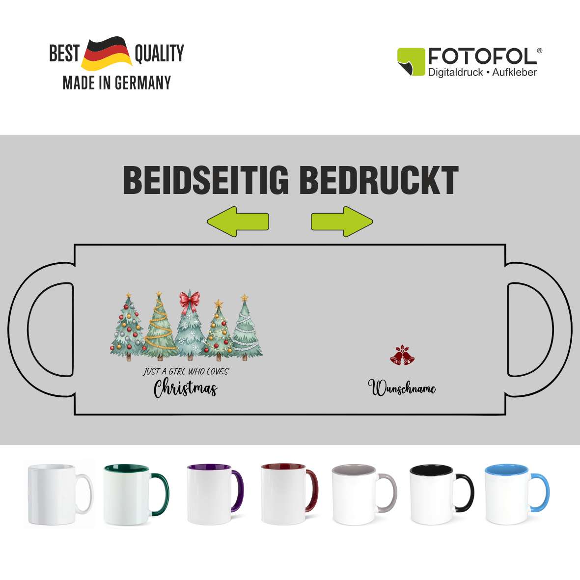 FOTOFOL-Weihnachtstasse - Personalisiert mit Namen | Just a girl who loves Christmas