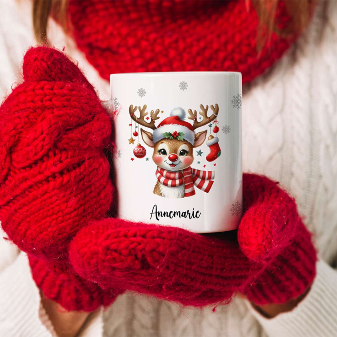FOTOFOL-Tasse zu Weihnachten - Personalisiert mit Namen oder Wunschtext - Weihnachtstasse - Glühwein-Tasse - Geschenk-Idee für Familie und Freunde