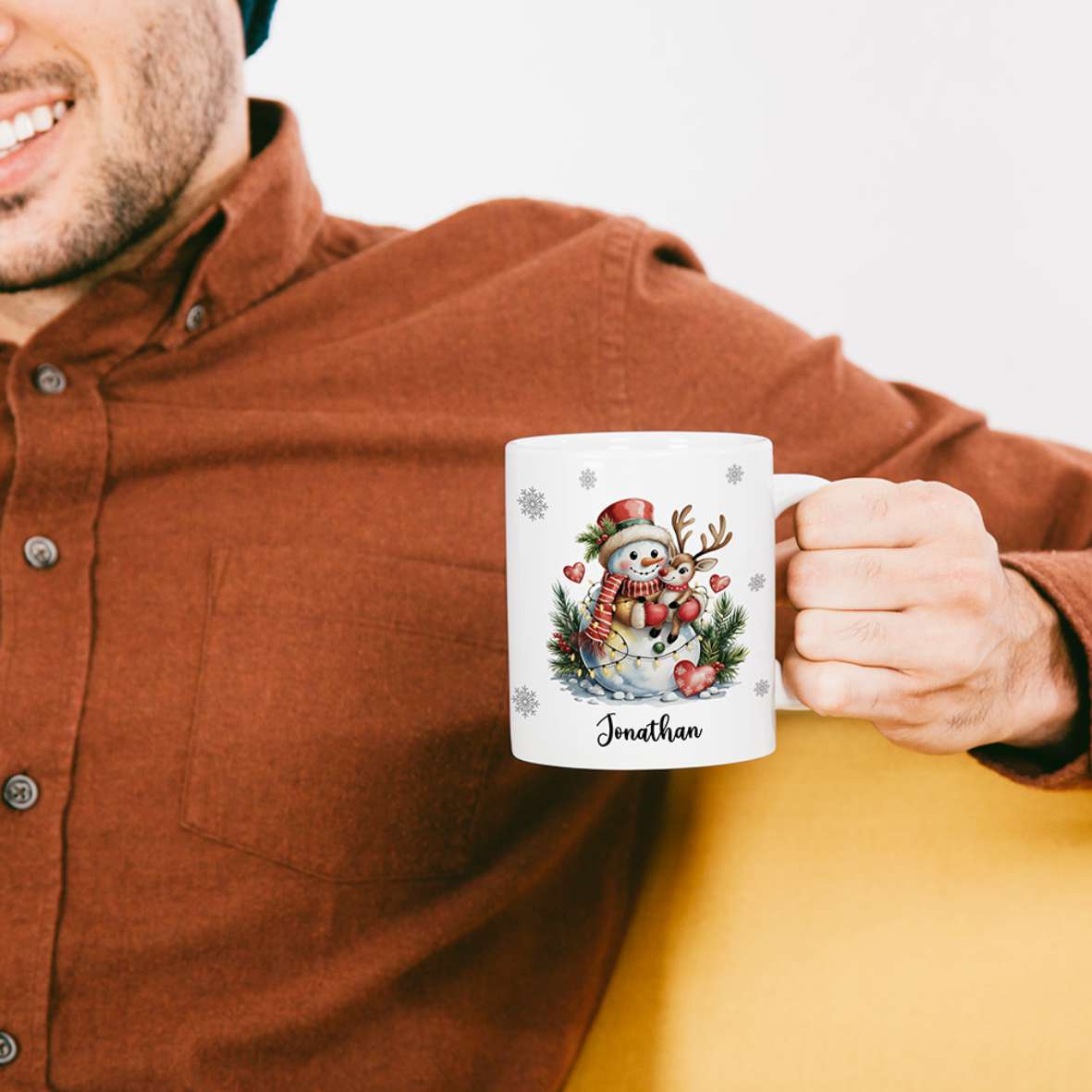 FOTOFOL-Tasse zu Weihnachten - Personalisiert mit Namen oder Wunschtext -Weihnachtstasse - Glühwein-Tasse - Geschenk-Idee für Familie und Freunde