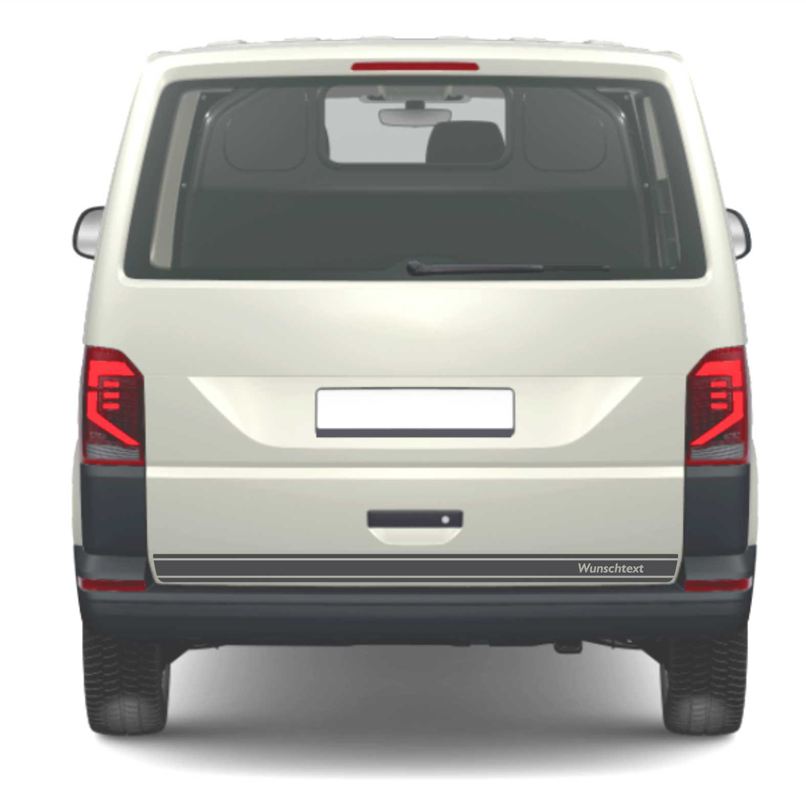 Heckklappen Heckstreifen Aufkleber Wunschtext passend für VW T6.1 T6 T5 Multivan Bulli - Streifen 3 - FOTOFOL