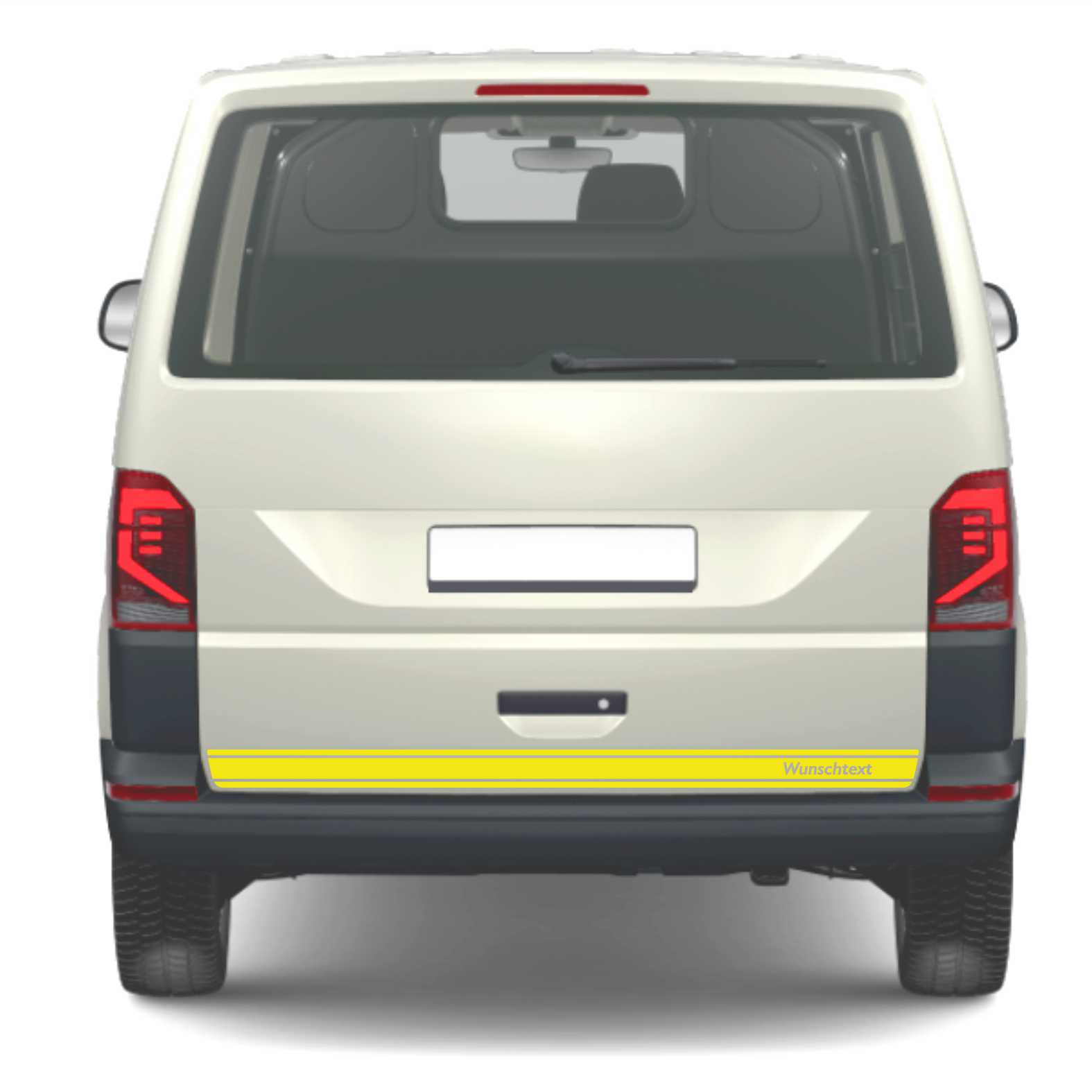 Heckklappen Heckstreifen Aufkleber Wunschtext passend für VW T6.1 T6 T5 Multivan Bulli - Streifen 3 - FOTOFOL