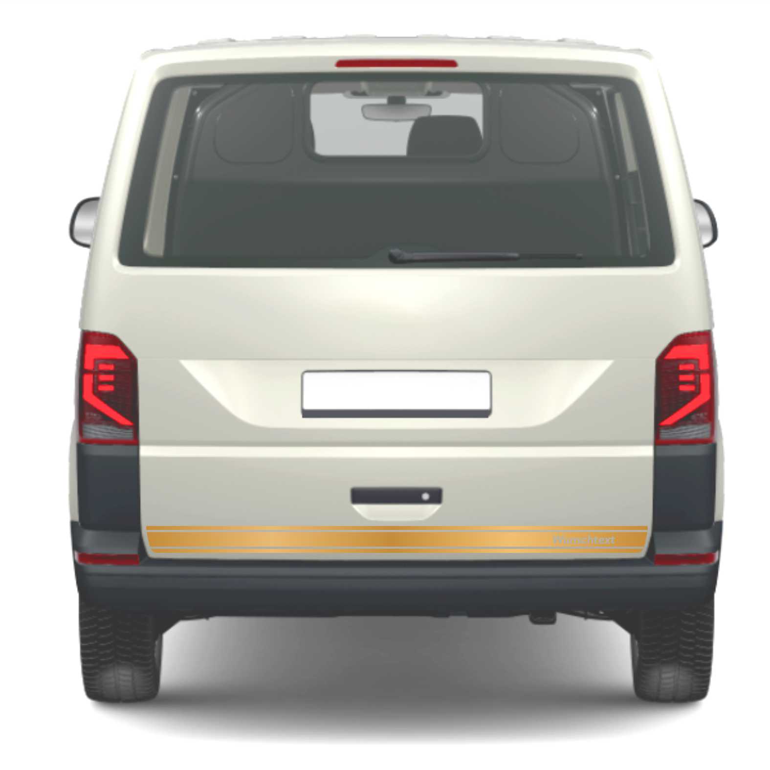 Heckklappen Heckstreifen Aufkleber Wunschtext passend für VW T6.1 T6 T5 Multivan Bulli - Streifen 3 - FOTOFOL