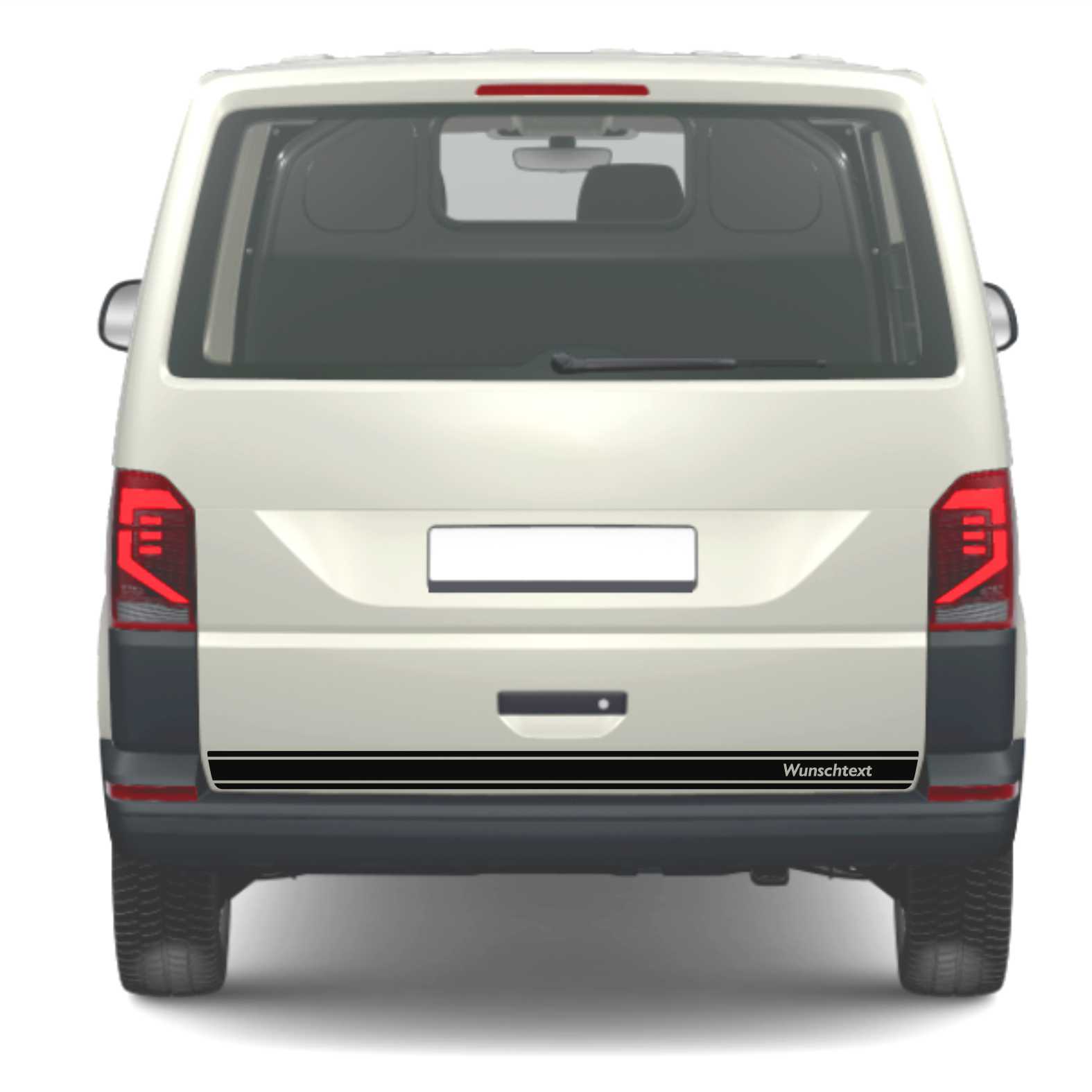 Heckklappen Heckstreifen Aufkleber Wunschtext passend für VW T6.1 T6 T5 Multivan Bulli - Streifen 3 - FOTOFOL