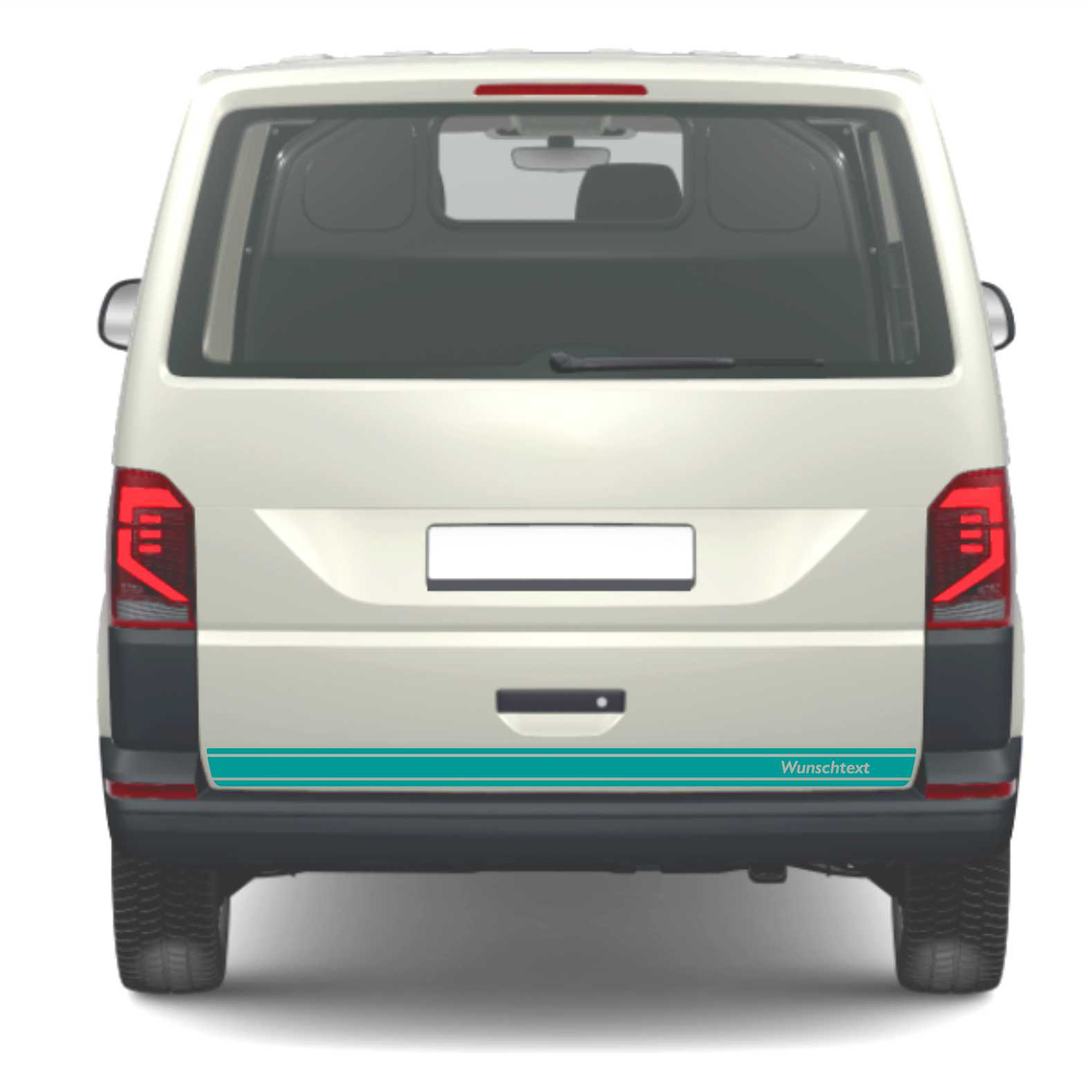Heckklappen Heckstreifen Aufkleber Wunschtext passend für VW T6.1 T6 T5 Multivan Bulli - Streifen 3 - FOTOFOL