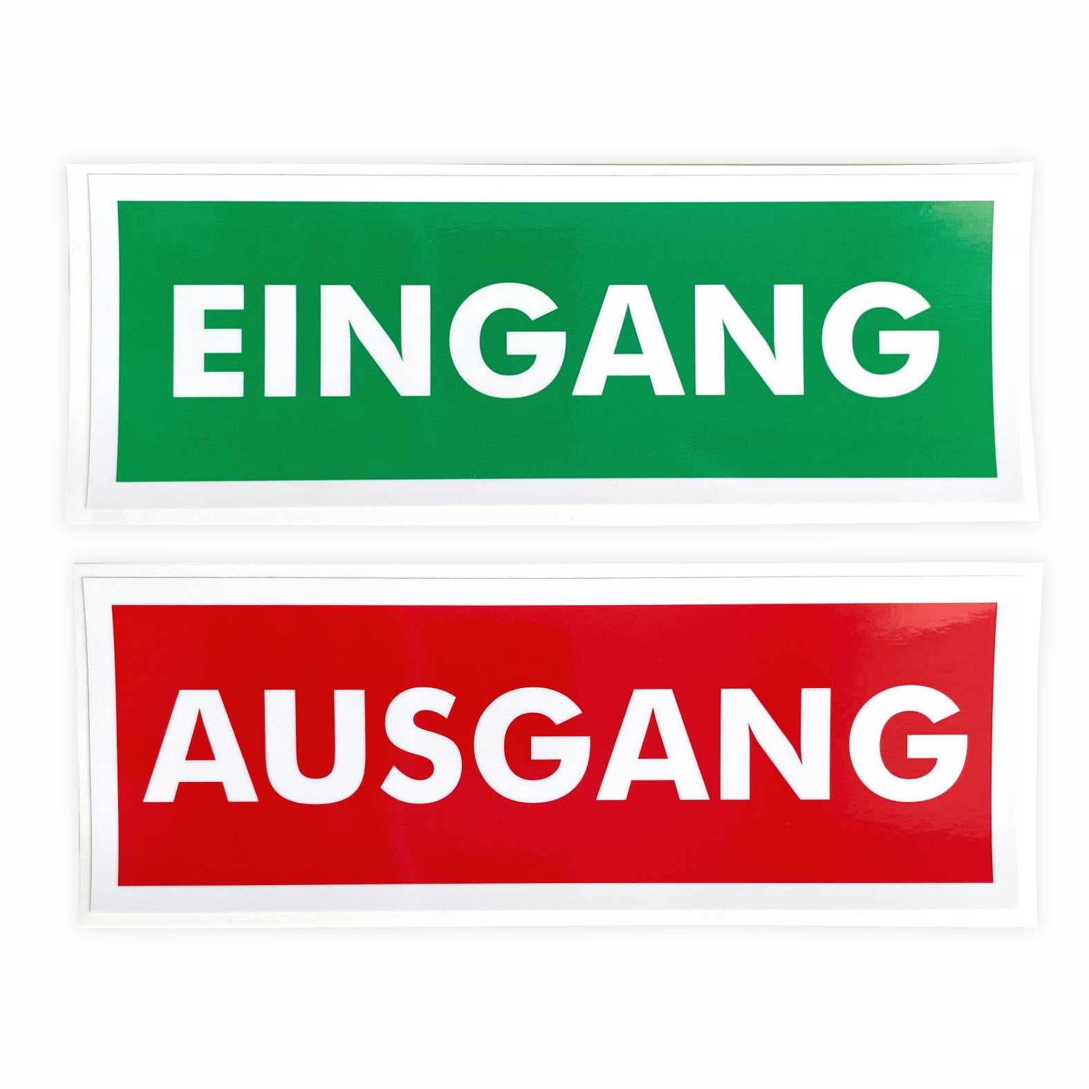 1x Aufkleber "EINGANG" und 1x Aufkleber "AUSGANG" 21x7,5 cm - FOTOFOL