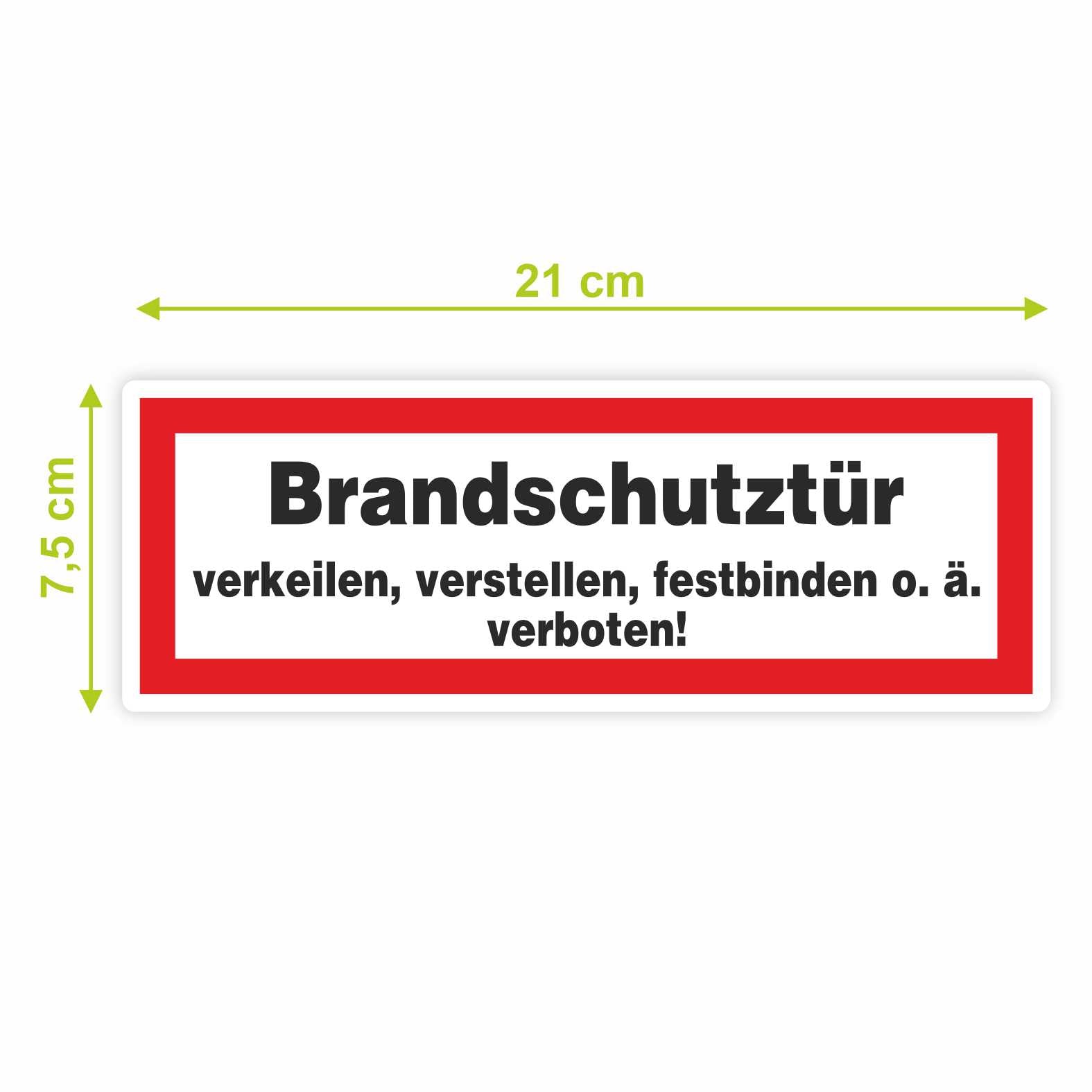 2x Aufkleber "Brandschutztür" 21x7,5cm - FOTOFOL