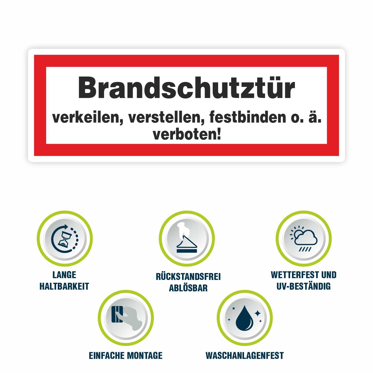 2x Aufkleber "Brandschutztür" 21x7,5cm - FOTOFOL