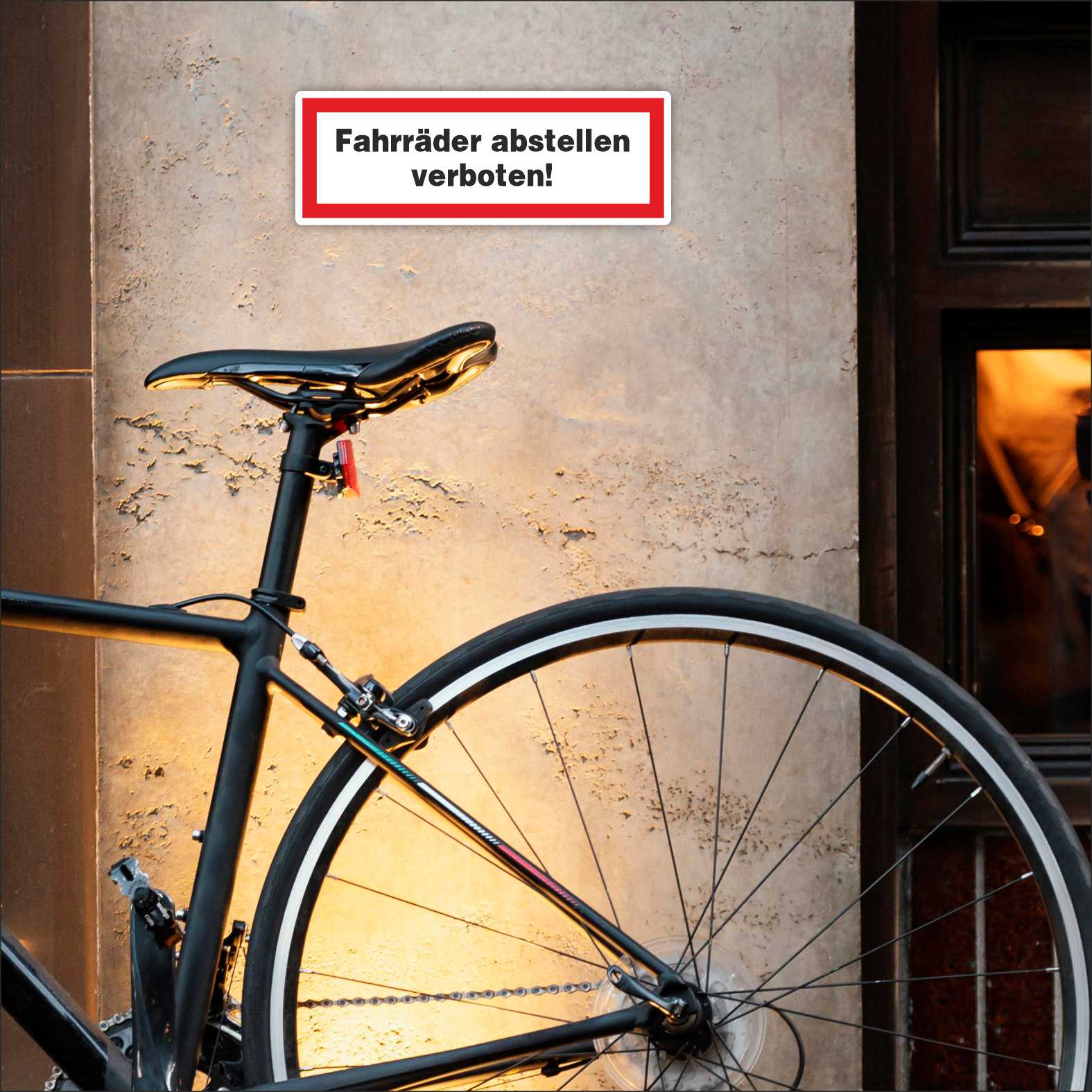 2x Aufkleber "Fahrräder abstellen verboten" 21x7,5cm - FOTOFOL