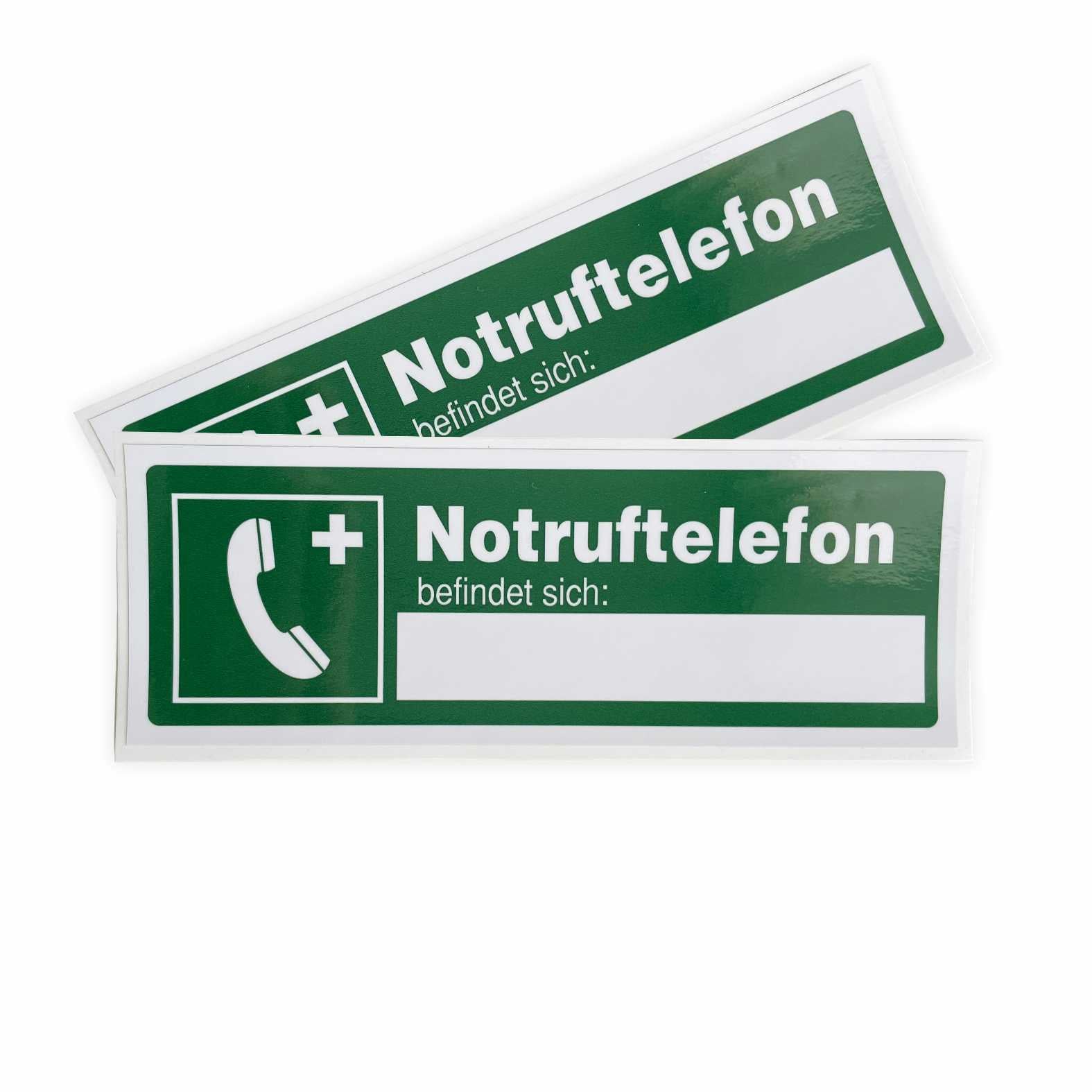2x Aufkleber "Notruftelefon befindet sich" 21x7,5cm - FOTOFOL